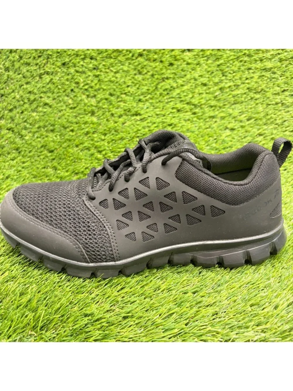 Reebok Sublite Cushion Mens Size 10.5E Black Gray Alloy Toe Safety Work Shoes